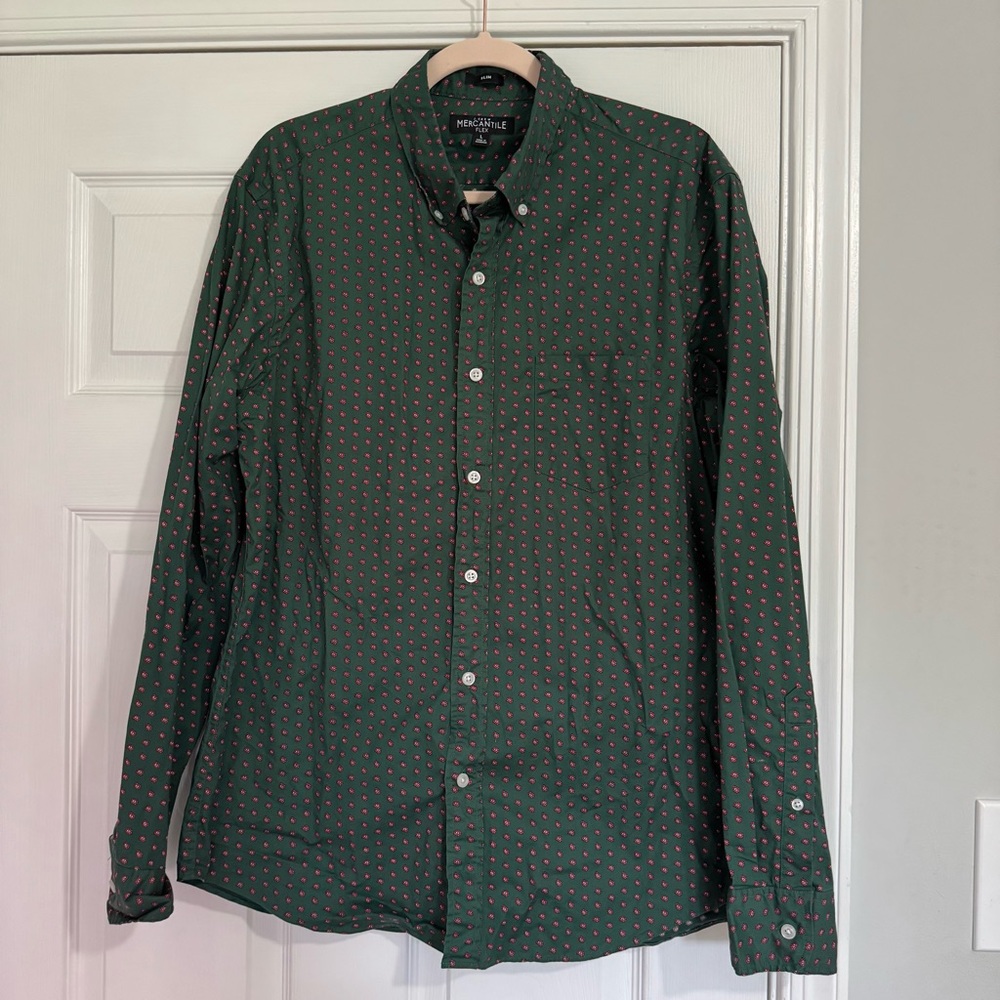 J. Crew Mercantile Slim Fit Men’s Button Up Shirt Large